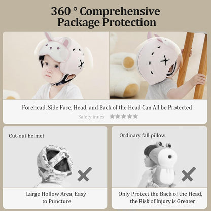 MAMBOBABY SAFETY HELMET BREATHABLE RABBIT PINK 6-24