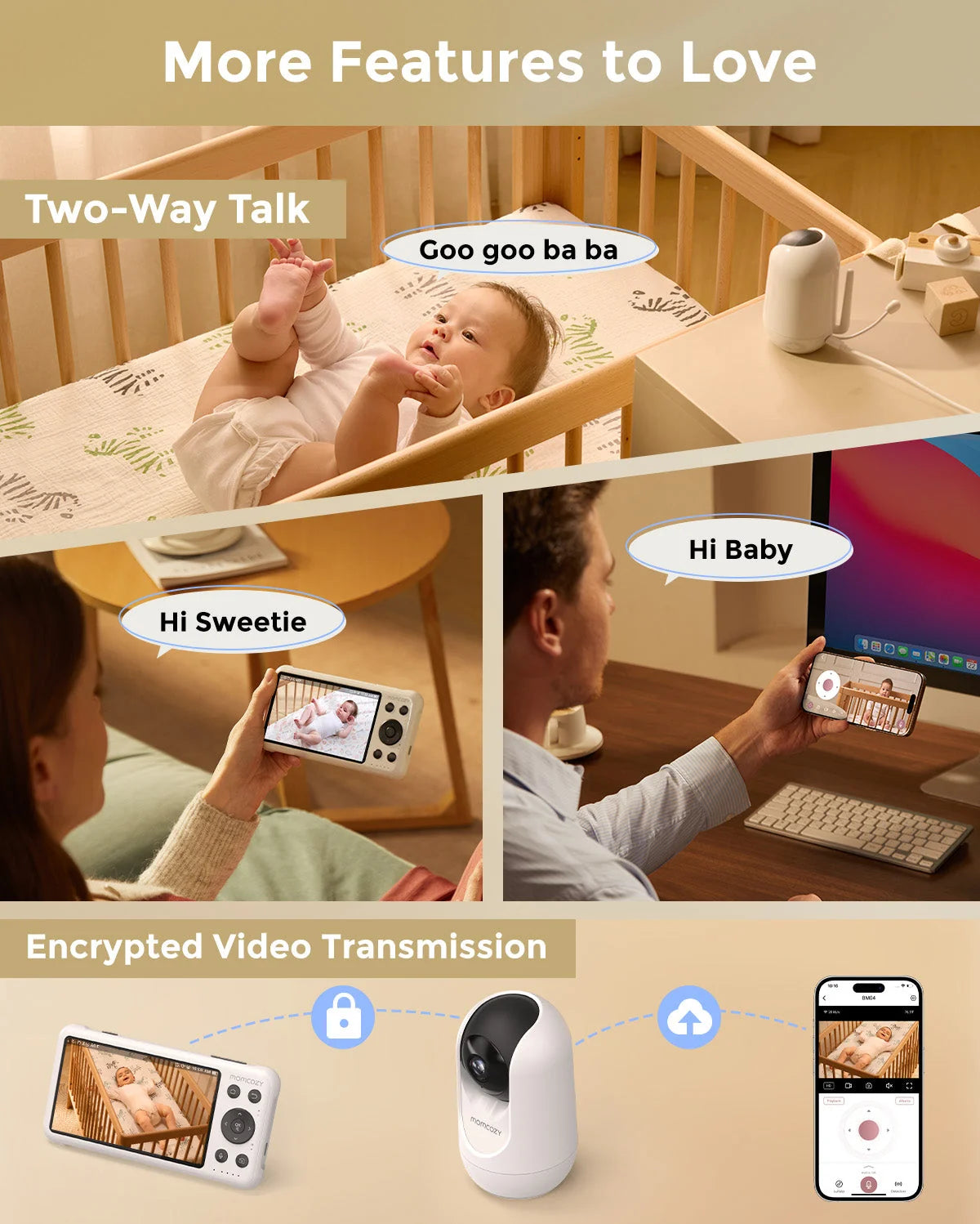 Momcozy 5-Inch Dual-mode Smart Baby Monitor-BM04