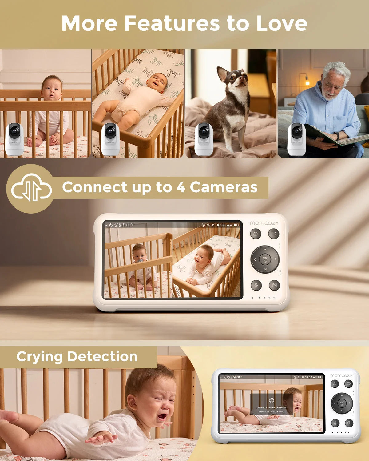 Momcozy 5-Inch Dual-mode Smart Baby Monitor-BM04