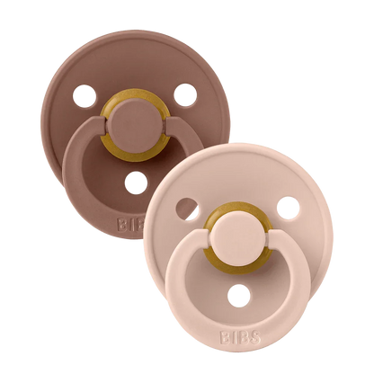 Bibs Pacifier Boheme 2 Pack Latex Anatomical Nipple - Woodchuck/Blush