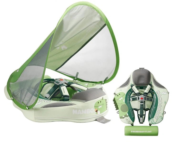 MAMBOBABY BABY FLOAT GREEN DINOSAUR WITH CANOPY