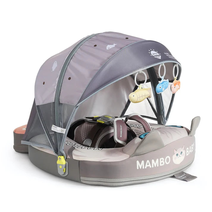 MAMBOBABY BABY FLOAT CAT GREY WITH CANOPY