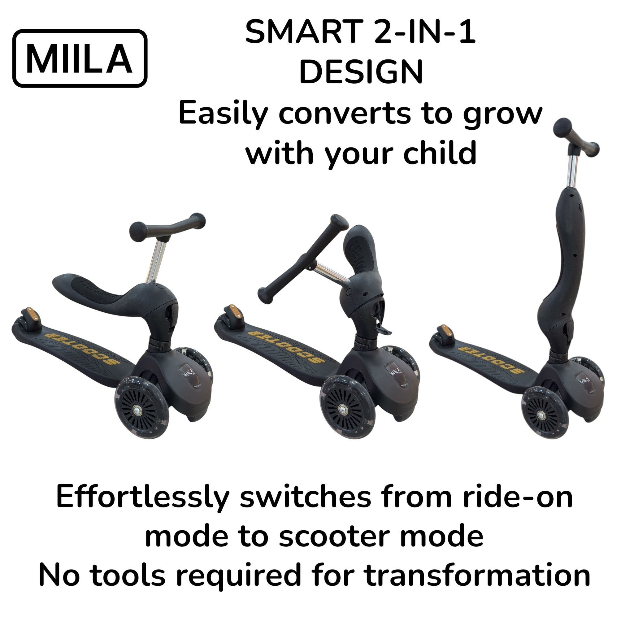 MIILA SCOOTER 2 IN 1 BLACK