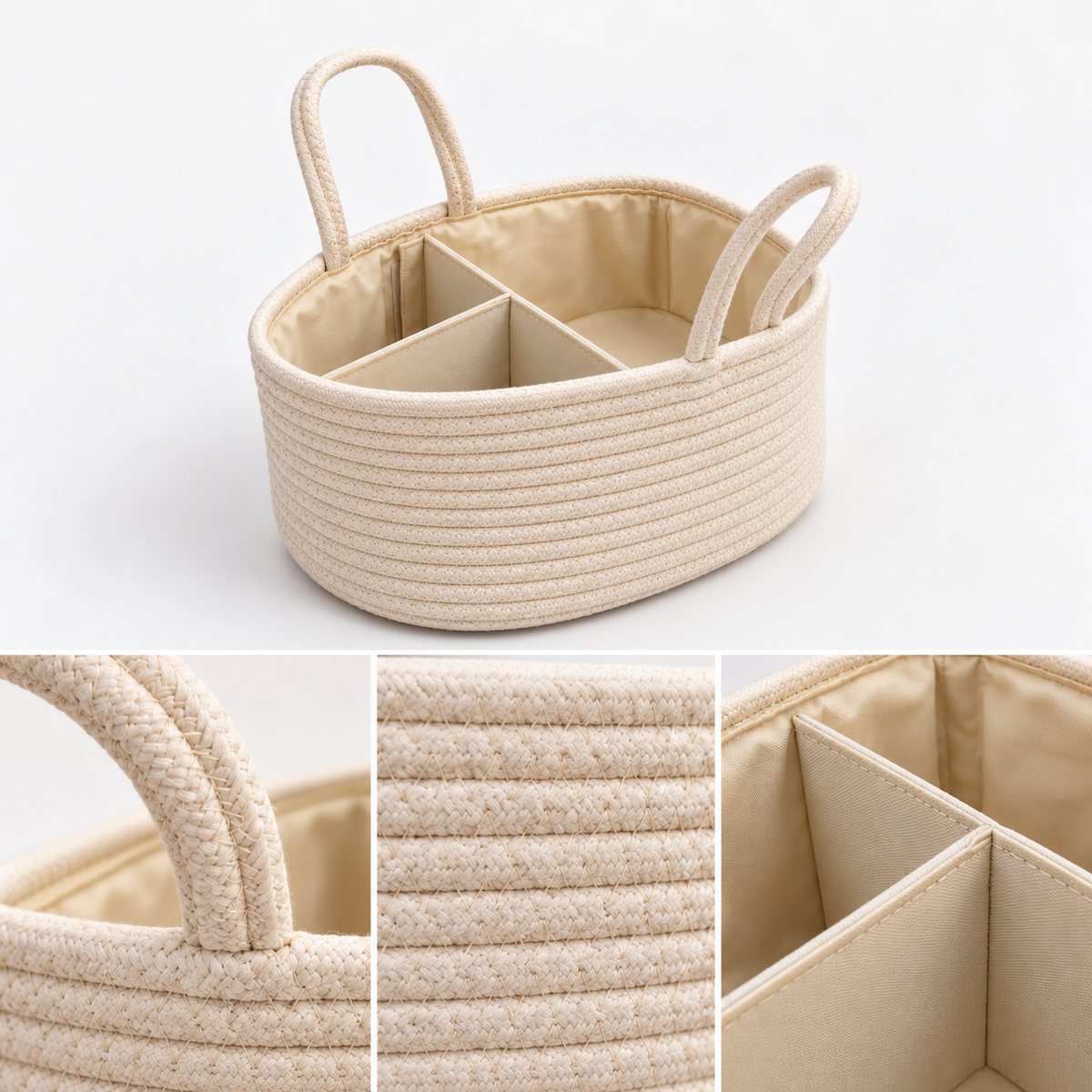 MIILA Baby Diaper Caddy &amp; Organizer Basket with Removable Dividers