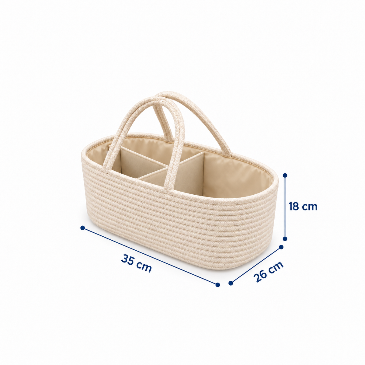 MIILA Baby Diaper Caddy &amp; Organizer Basket with Removable Dividers