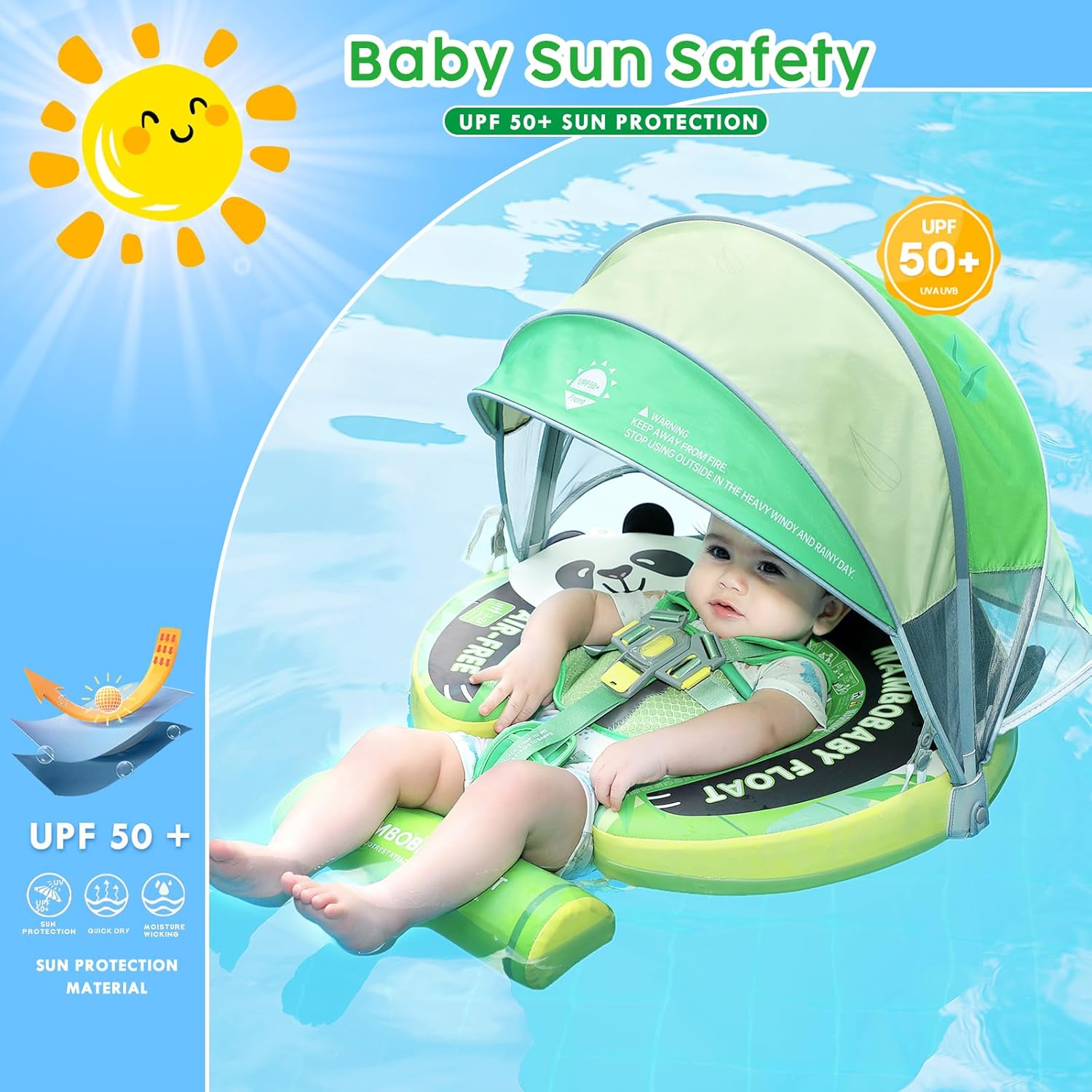 MAMBOBABY BABY FLOAT PANDA WITH CANOPY