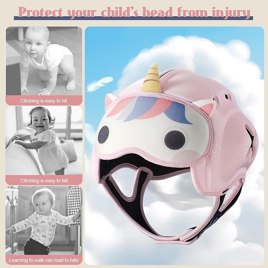 MAMBOBABY SAFETY HELMET BREATHABLE UNICORN PINK 6-24