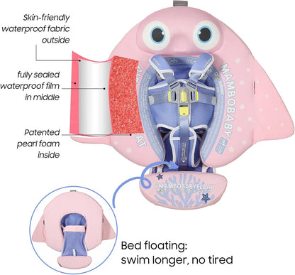 MAMBOBABY BABY FLOAT PINK FISH WITH CANOPY