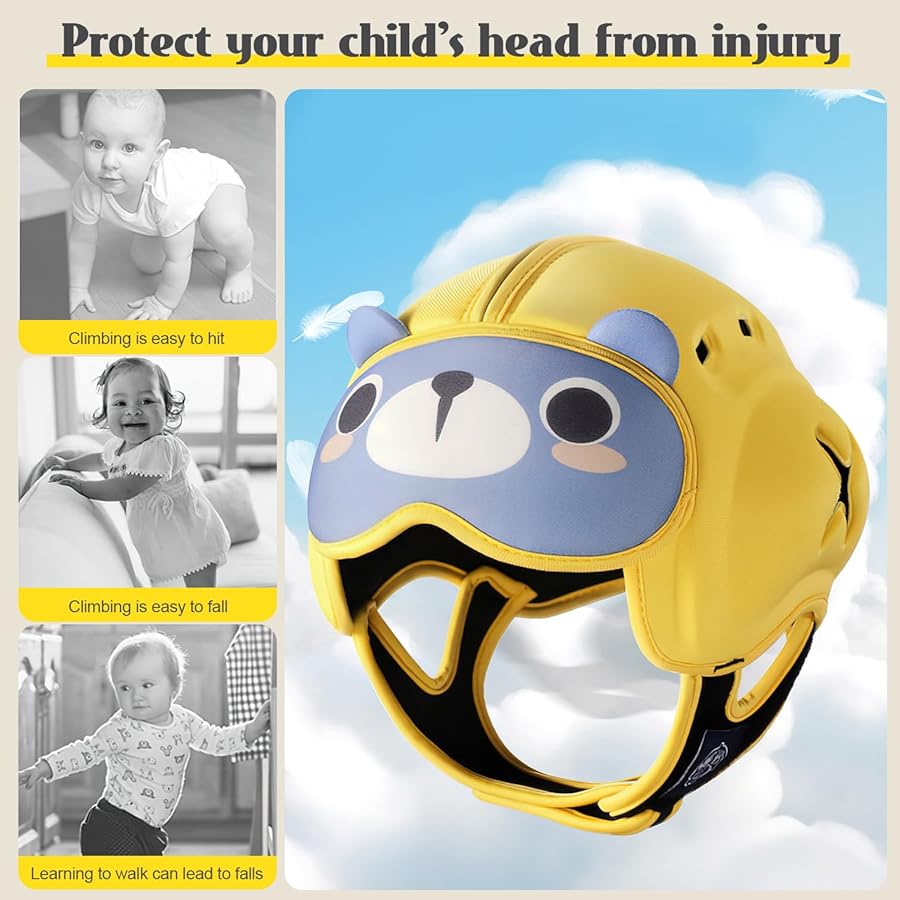 MAMBOBABY SAFETY HELMET BREATHABLE BEAR YELLOW 6-24