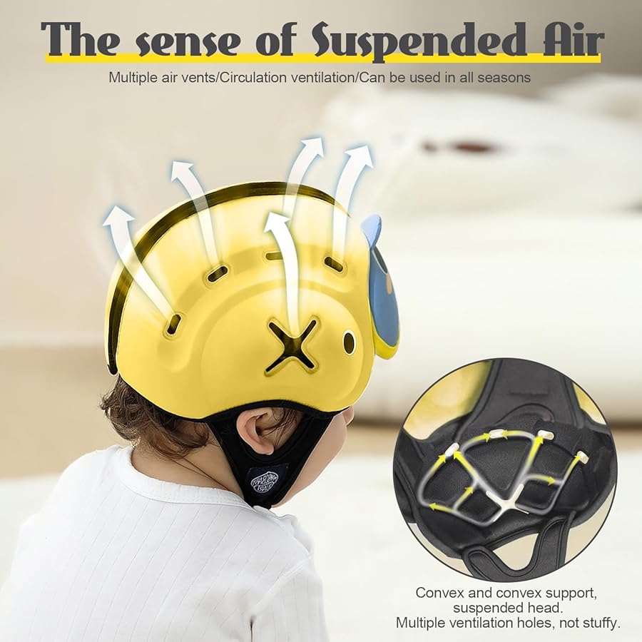 MAMBOBABY SAFETY HELMET BREATHABLE BEAR YELLOW 6-24