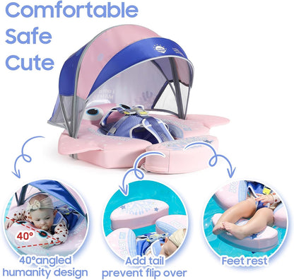 MAMBOBABY BABY FLOAT PINK FISH WITH CANOPY