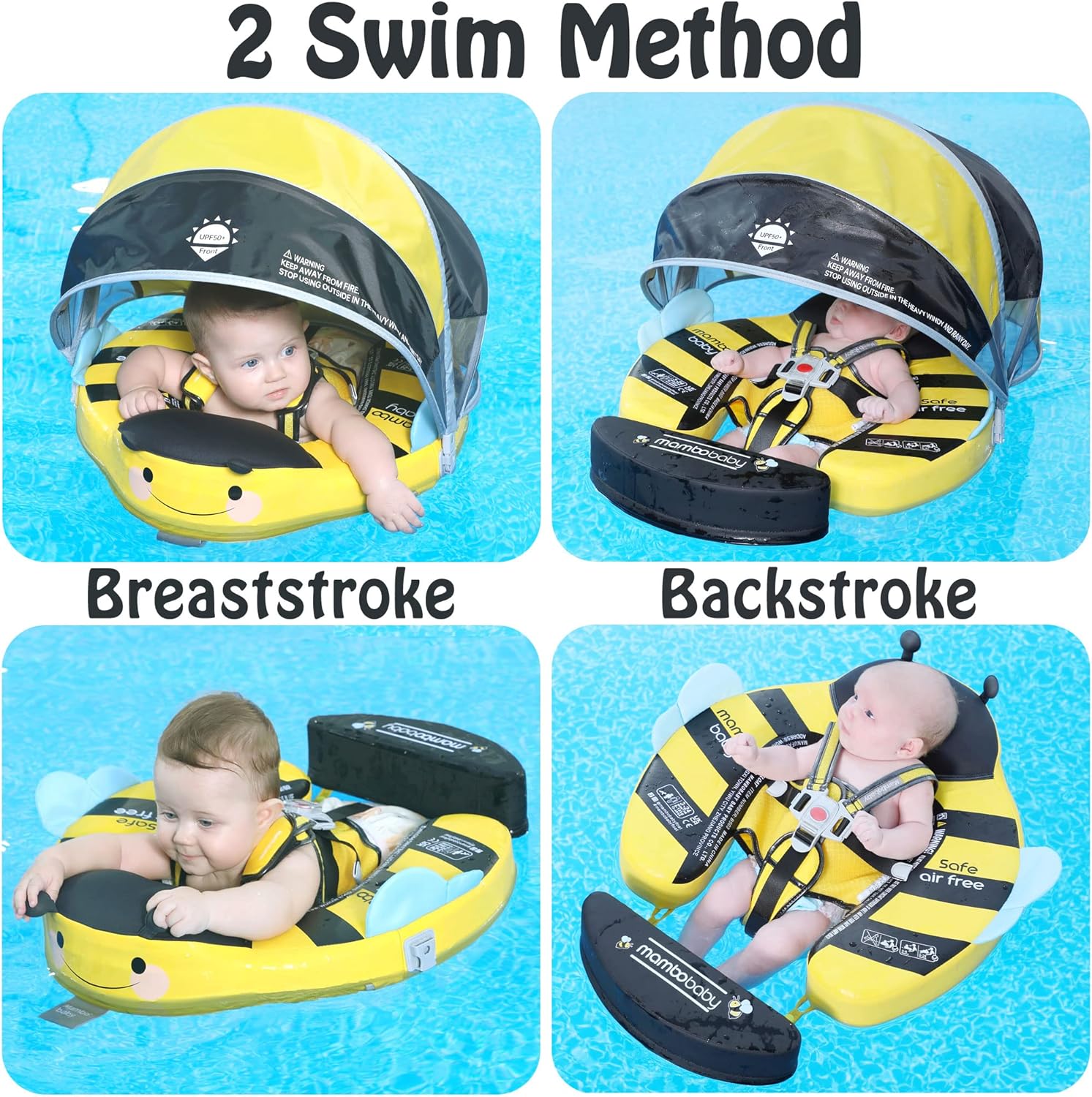 MAMBOBABY BABY FLOAT BEE WITH CANOPY