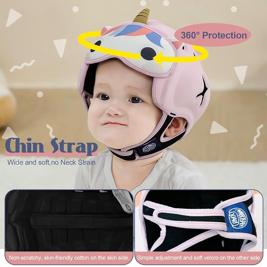 MAMBOBABY SAFETY HELMET BREATHABLE UNICORN PINK 6-24