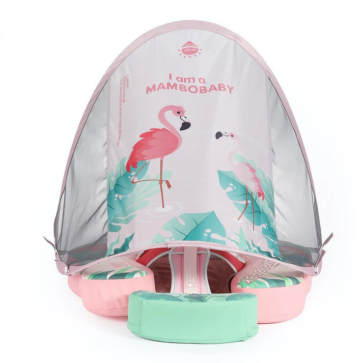 MAMBOBABY BABY FLOAT PINK FLAMINGO WITH CANOPY