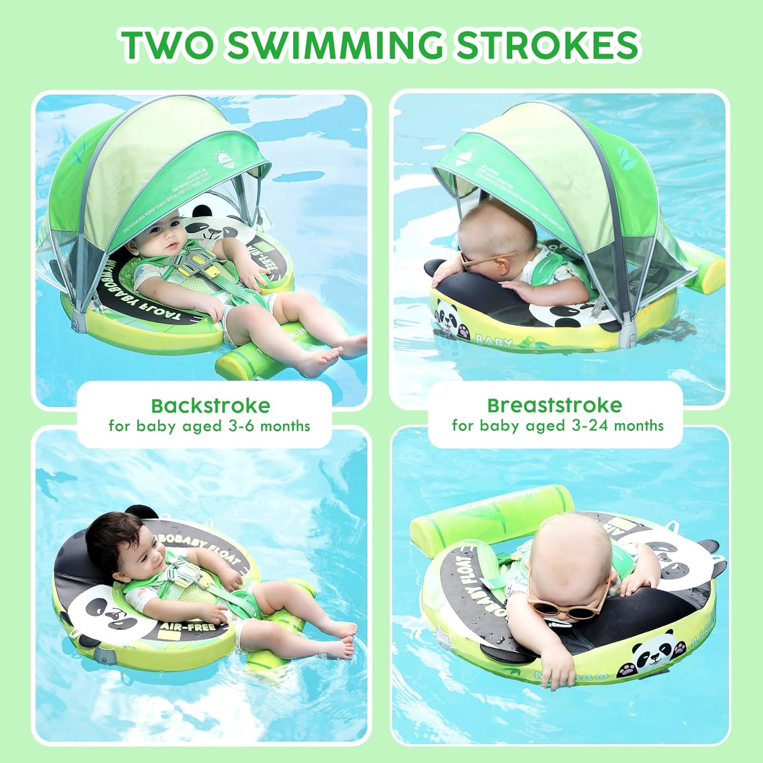 MAMBOBABY BABY FLOAT PANDA WITH CANOPY