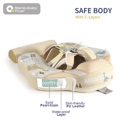 MAMBOBABY BABY FLOAT DINO WORLD BEIGE WITH CANOPY