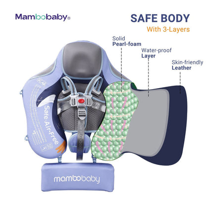 MAMBOBABY BABY FLOAT PENGUIN PURPLE WITH CANOPY