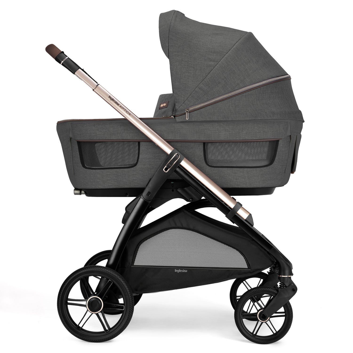 INGLESINA APTICA STROLLER VELVET GREY+CHASSIS PALLADIO BLACK IN FU