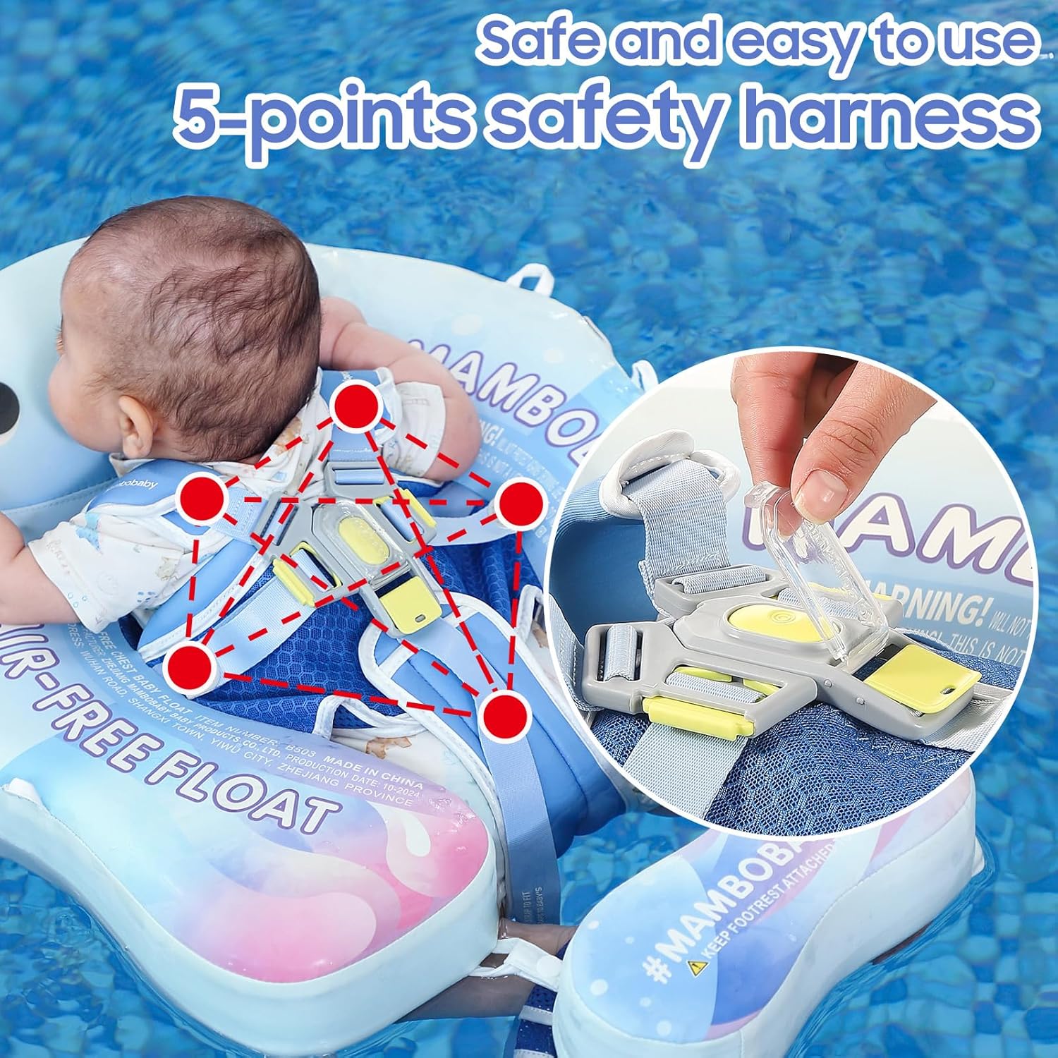 MAMBOBABY BABY FLOAT JELLY DREAM BLUE WITH CANOPY