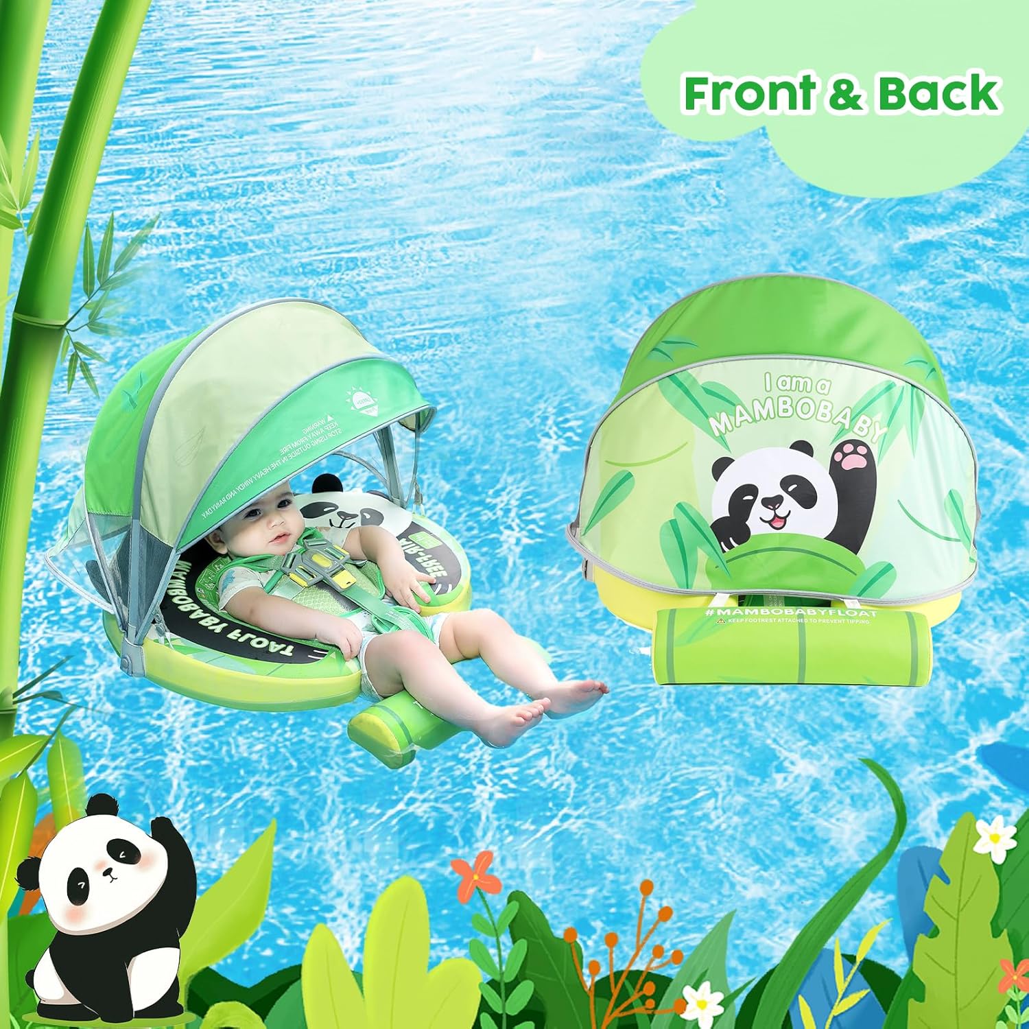 MAMBOBABY BABY FLOAT PANDA WITH CANOPY