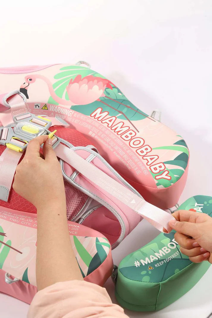 MAMBOBABY BABY FLOAT PINK FLAMINGO WITH CANOPY