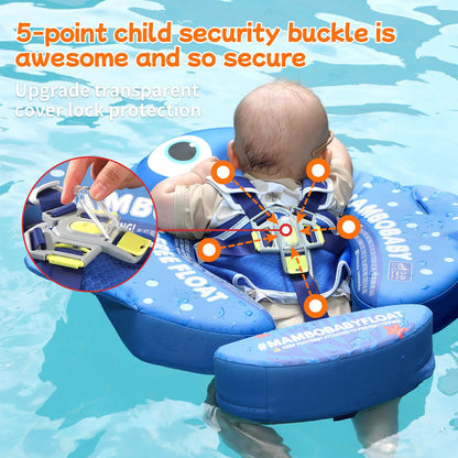 MAMBOBABY BABY FLOAT BLUE FISH WITH CANOPY