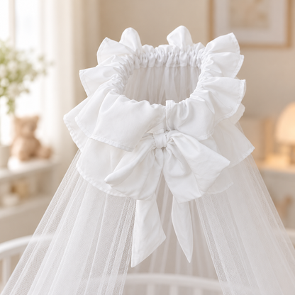 MIILA Baby Cot Mosquito Net with Adjustable Stand, Decorative Crib Canopy