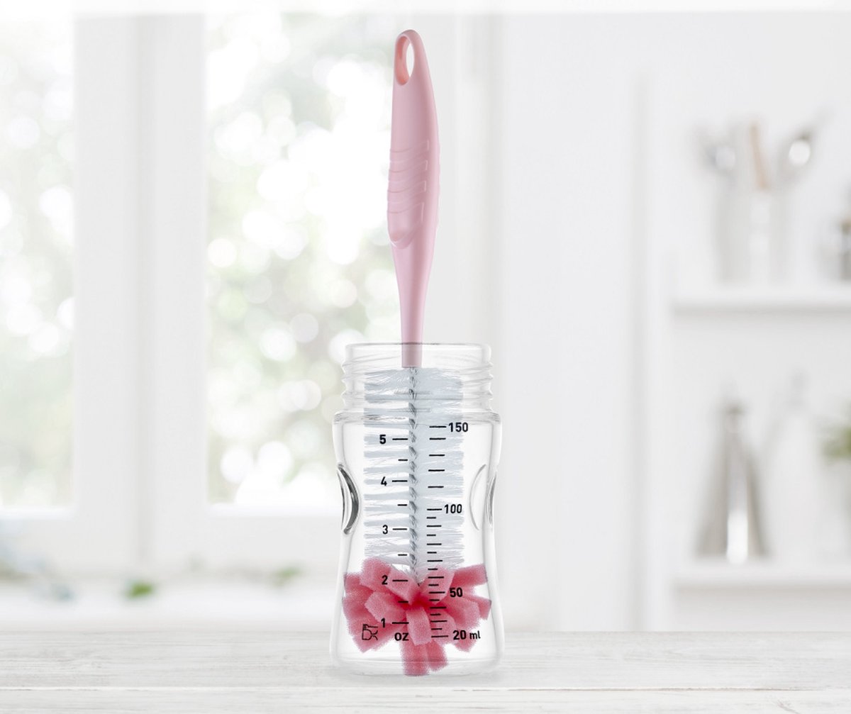 BABYJEM SPONGE BOTTLE CLEANING BRUSH PINK