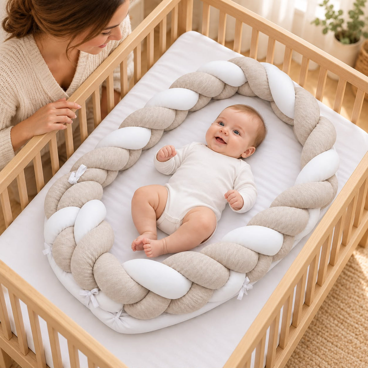 BABY MOON  KNOTTED Wrapped Bumper With Mattress