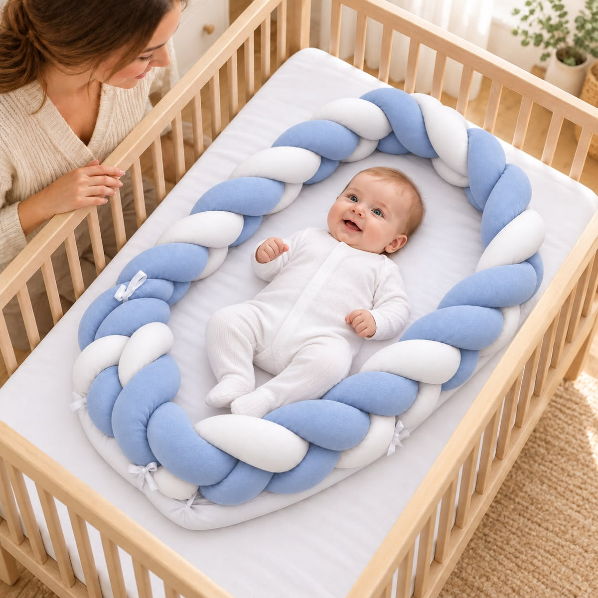 BABY MOON  KNOTTED Wrapped Bumper With Mattress