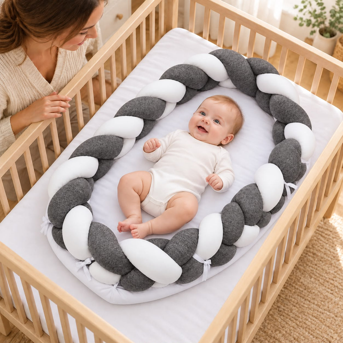 BABY MOON  KNOTTED Wrapped Bumper With Mattress