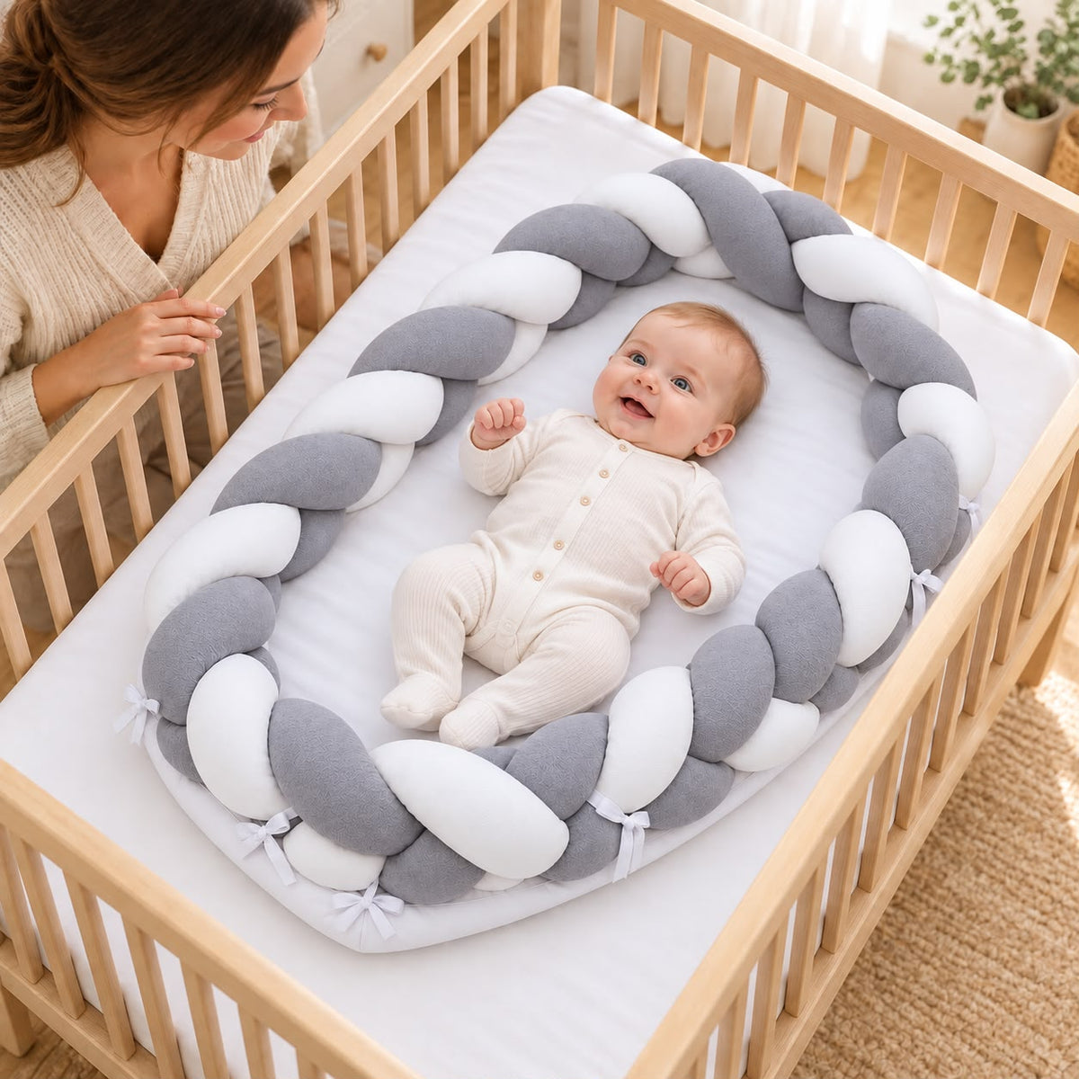 BABY MOON  KNOTTED Wrapped Bumper With Mattress