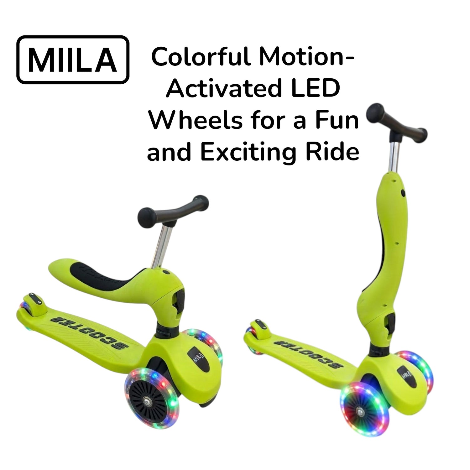MIILA SCOOTER 2 IN 1 LIME GREEN