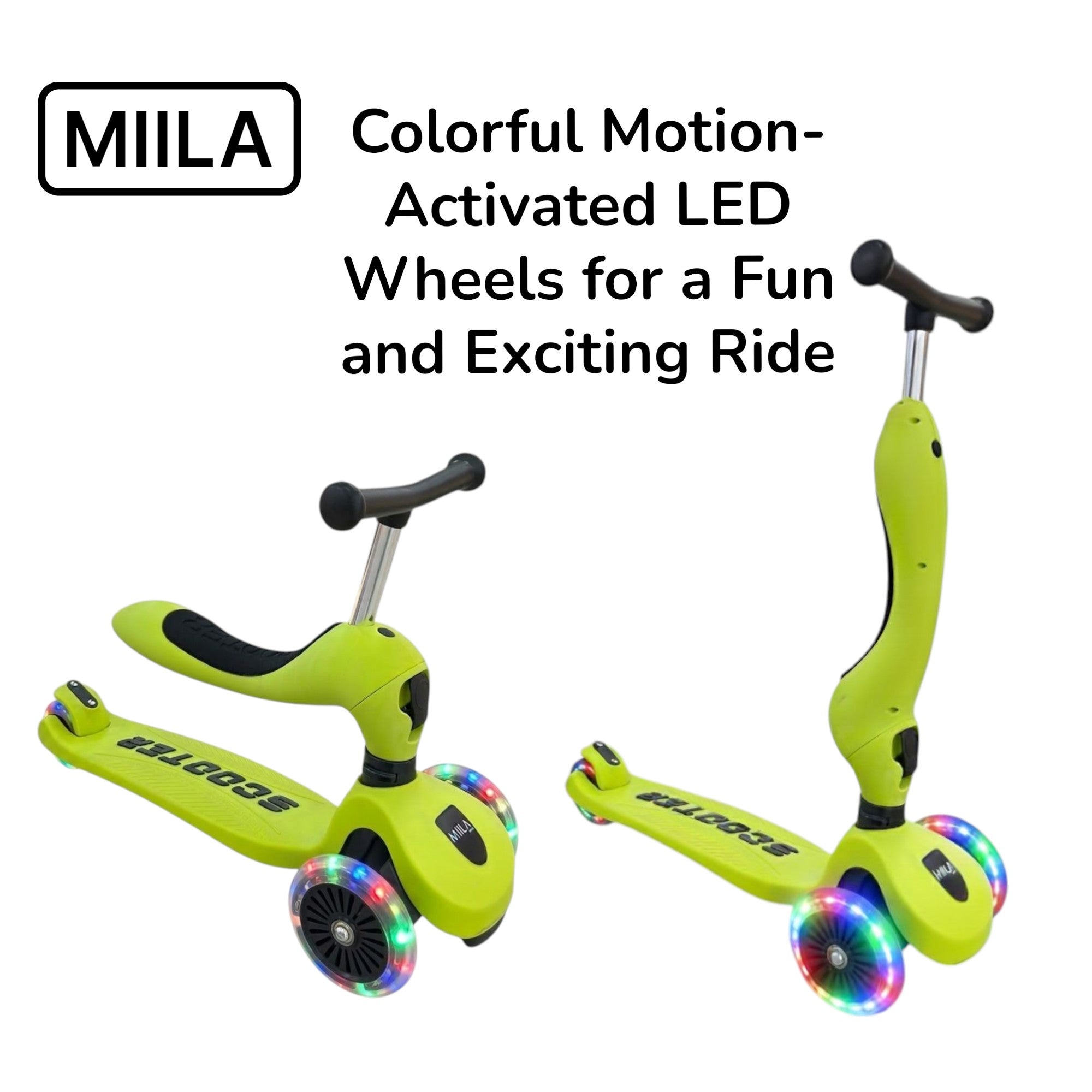 MIILA SCOOTER 2 IN 1 LIME GREEN