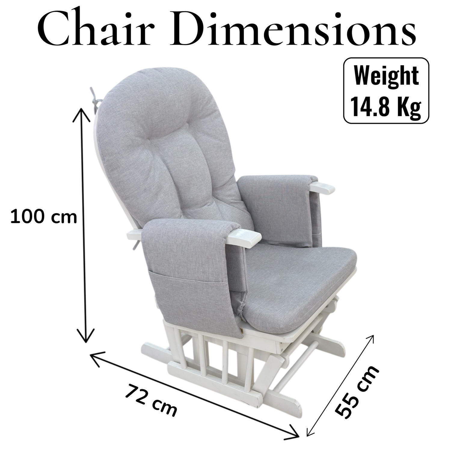 Miila Wooden Nursing Chair Light Grey