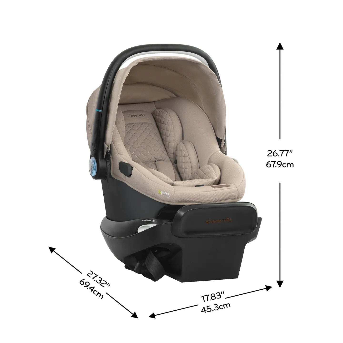 Evenflo - Shyft Intuiti+ Travel System featuring Revolve180 LiteMax NXT with SensorySoothe - Travertine