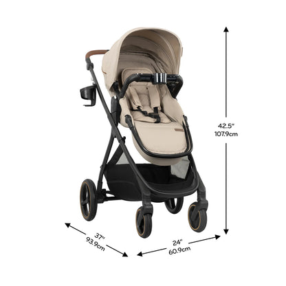 Evenflo - Shyft Intuiti+ Travel System featuring Revolve180 LiteMax NXT with SensorySoothe - Travertine