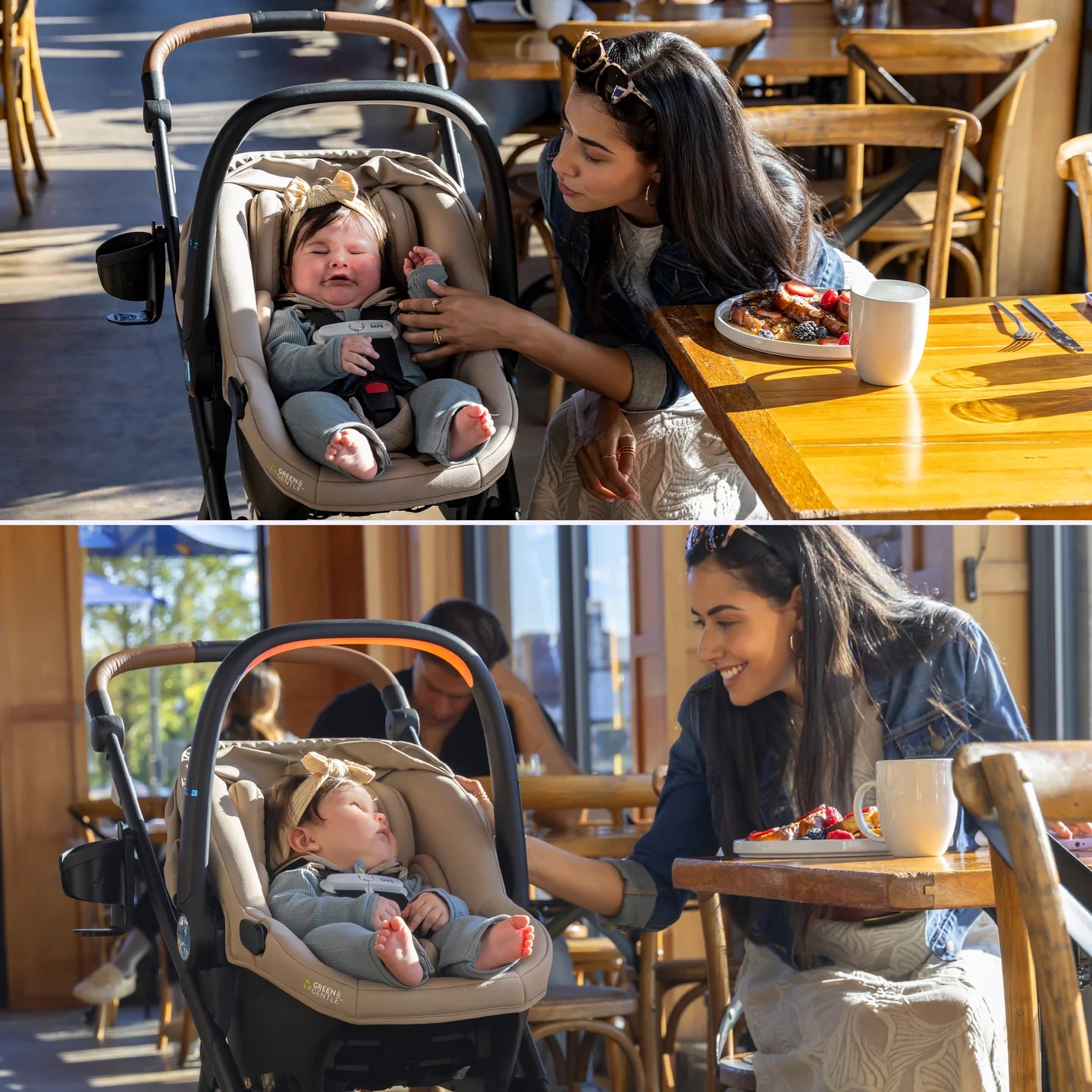 Evenflo - Shyft Intuiti+ Travel System featuring Revolve180 LiteMax NXT with SensorySoothe - Travertine