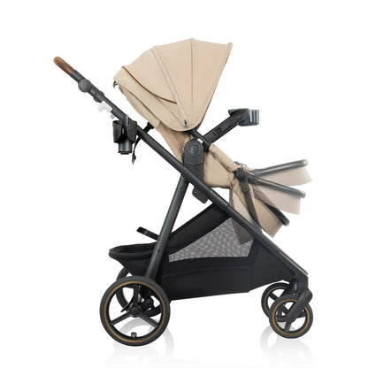 Evenflo - Shyft Intuiti+ Travel System featuring Revolve180 LiteMax NXT with SensorySoothe - Travertine