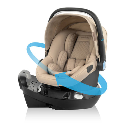 Evenflo - Shyft Intuiti+ Travel System featuring Revolve180 LiteMax NXT with SensorySoothe - Travertine
