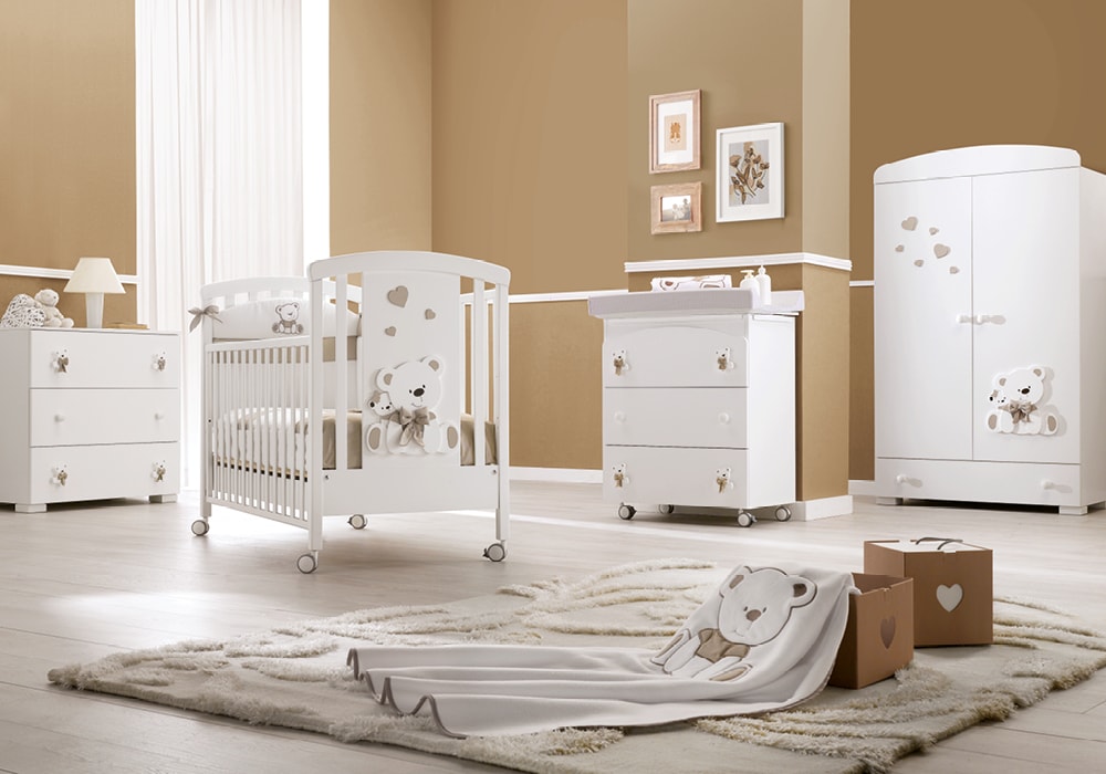 Erbesi Tato Full Set (Crib + Wardrobe + Chest of Drawers )