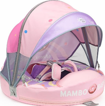 MAMBOBABY BABY FLOAT DOUGHNUTS PINK WITH CANOPY