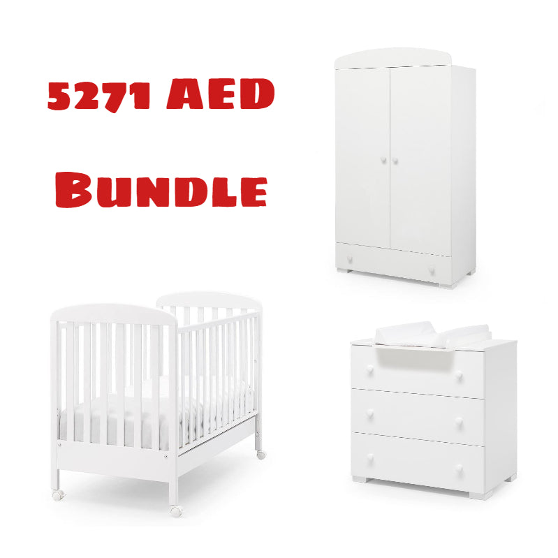 Erbesi Nido Full Set (Crib + Wardrobe + Chest of Drawers )