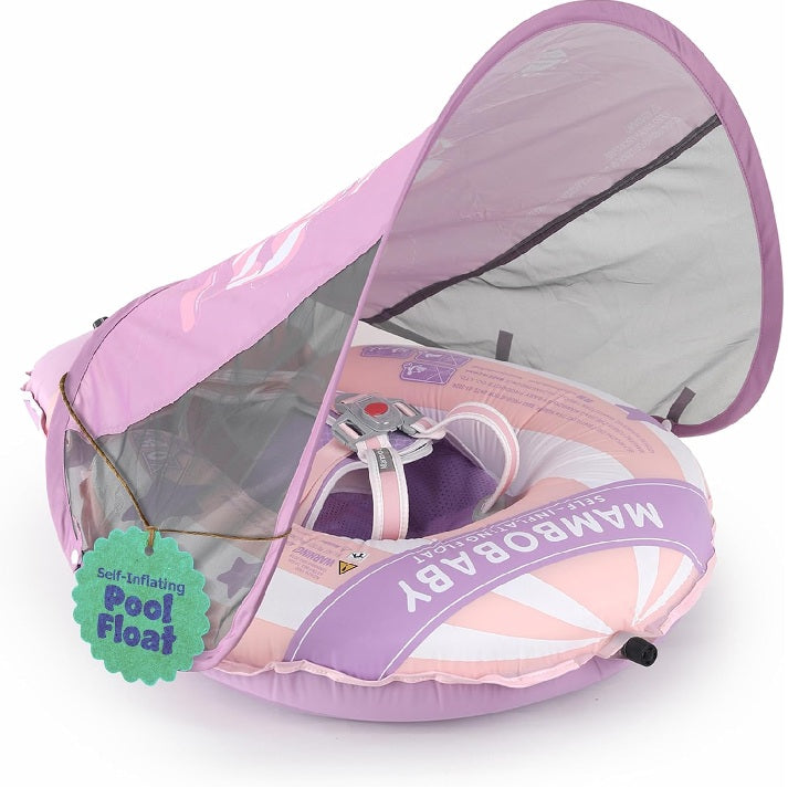MAMBOBABY SELF-INFLATING BABY FLOAT WITH CANOPY