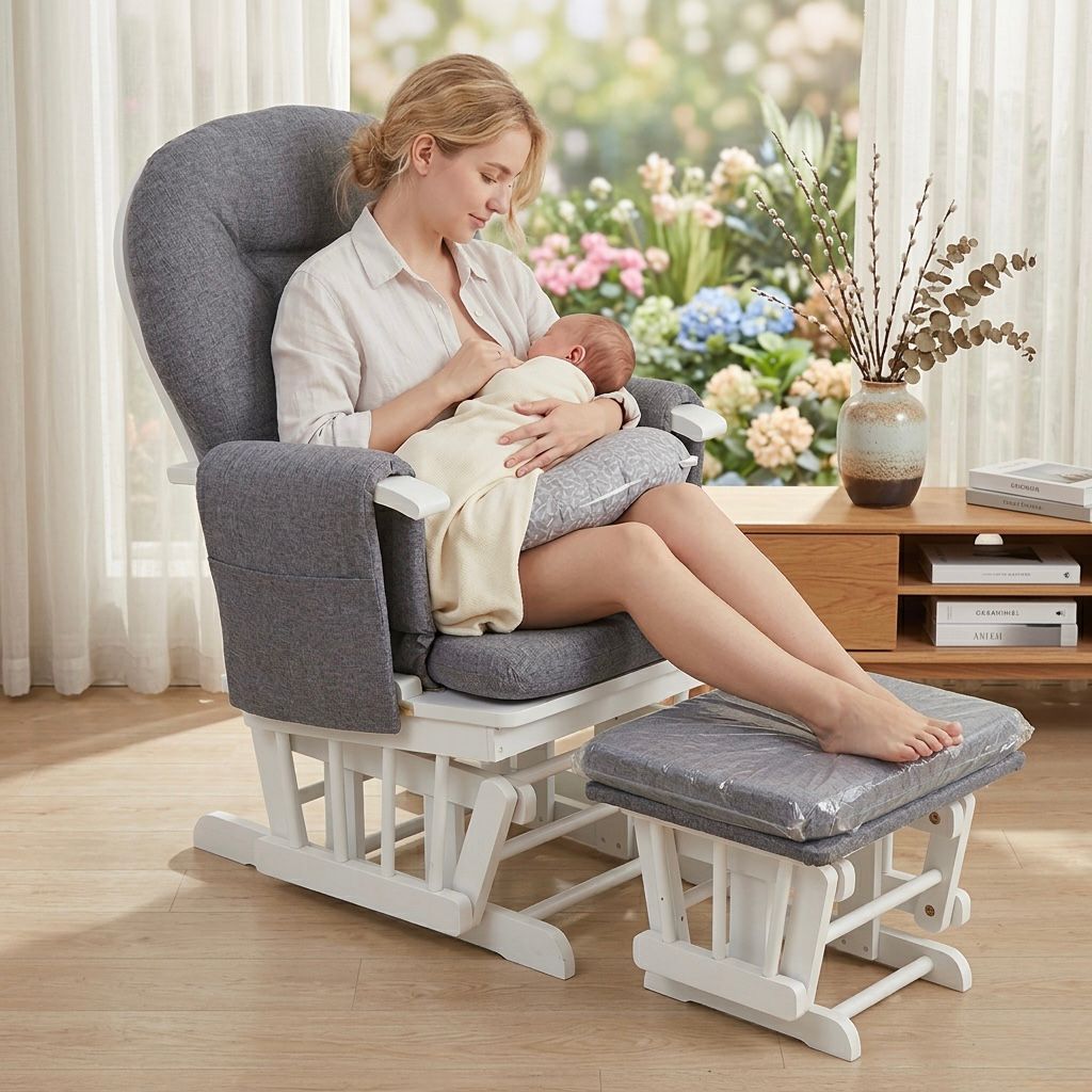 Miila Wooden Nursing Chair Grey