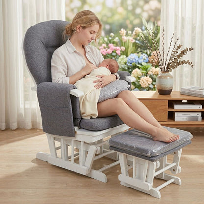 Miila Wooden Nursing Chair Grey