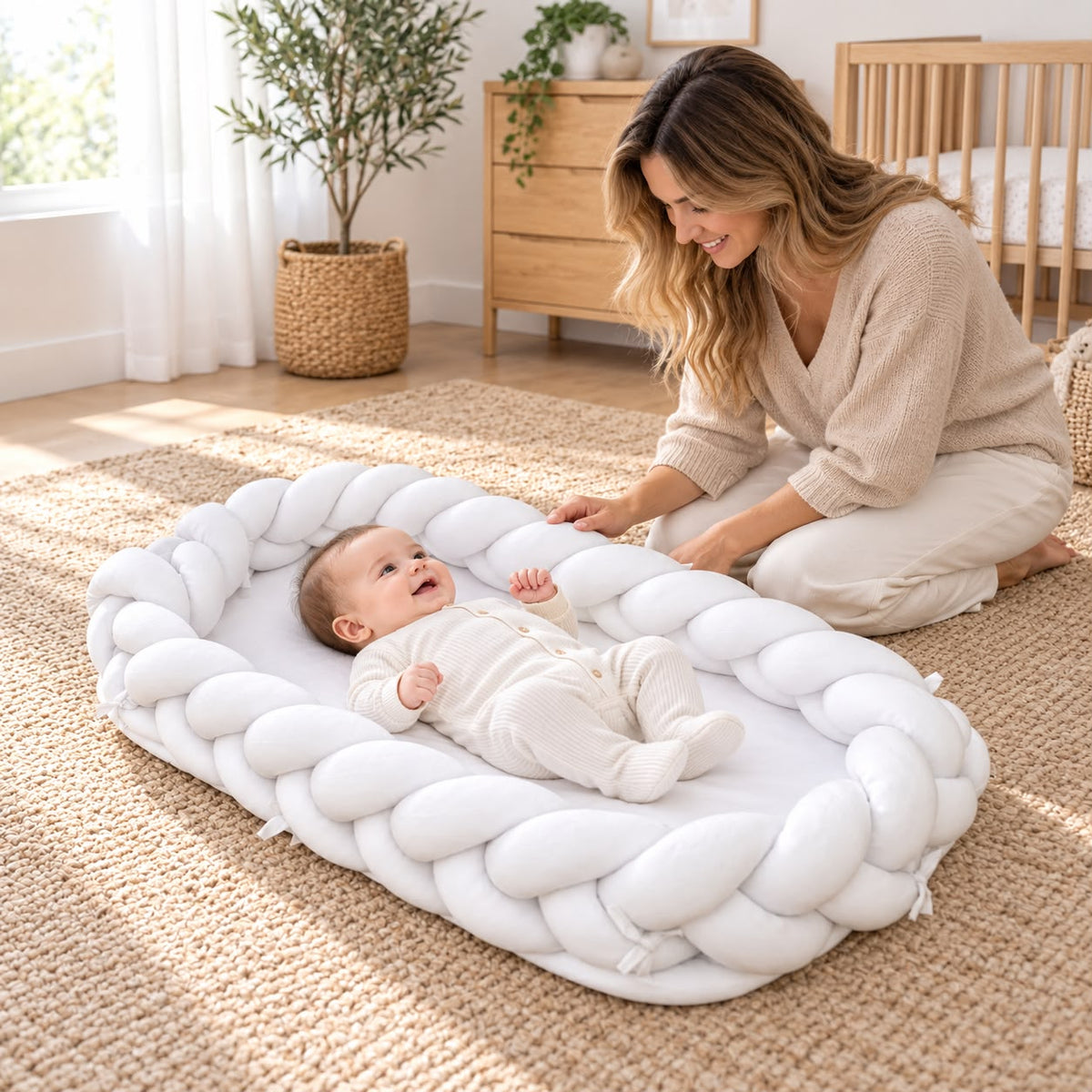 BABY MOON  KNOTTED Wrapped Bumper With Mattress