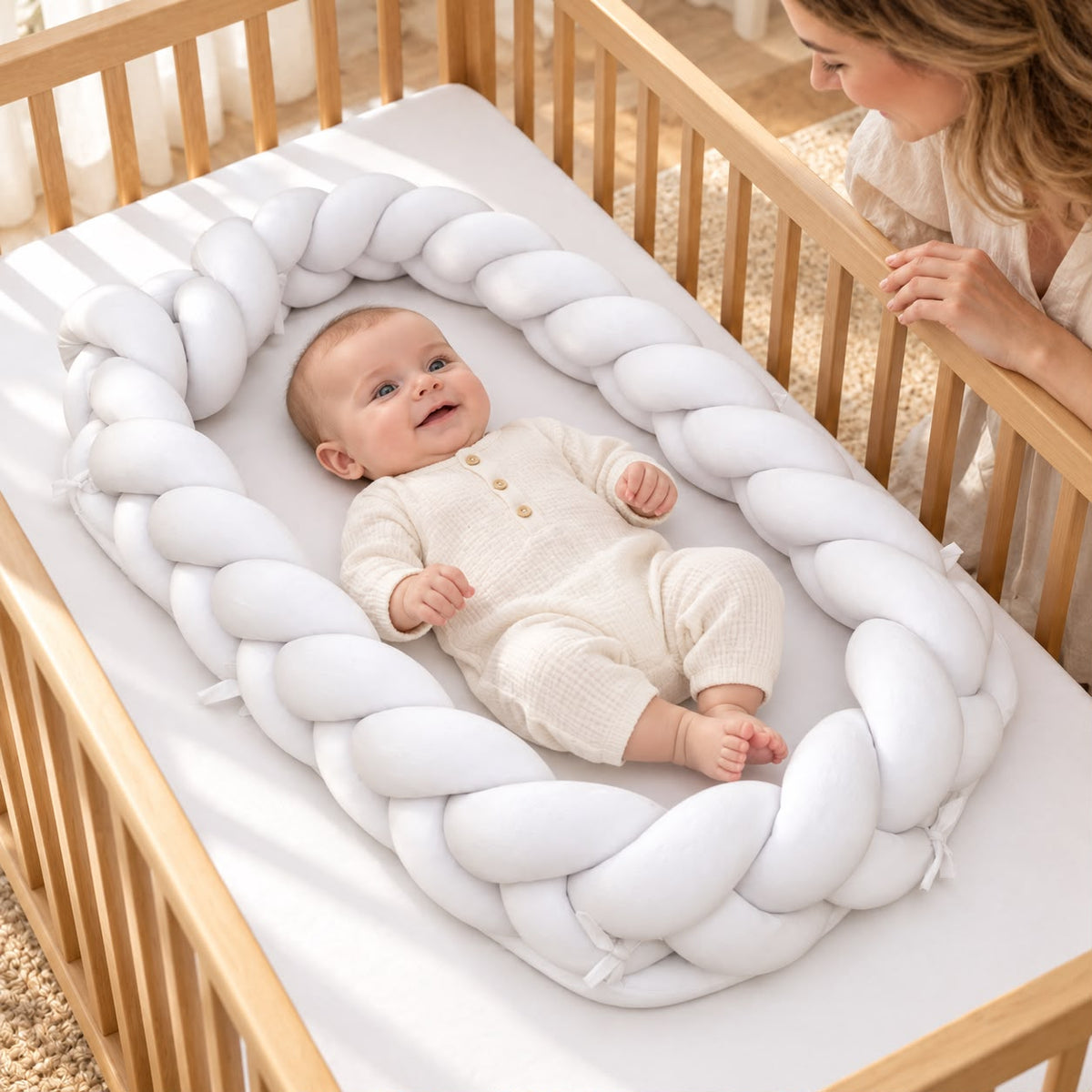 BABY MOON  KNOTTED Wrapped Bumper With Mattress