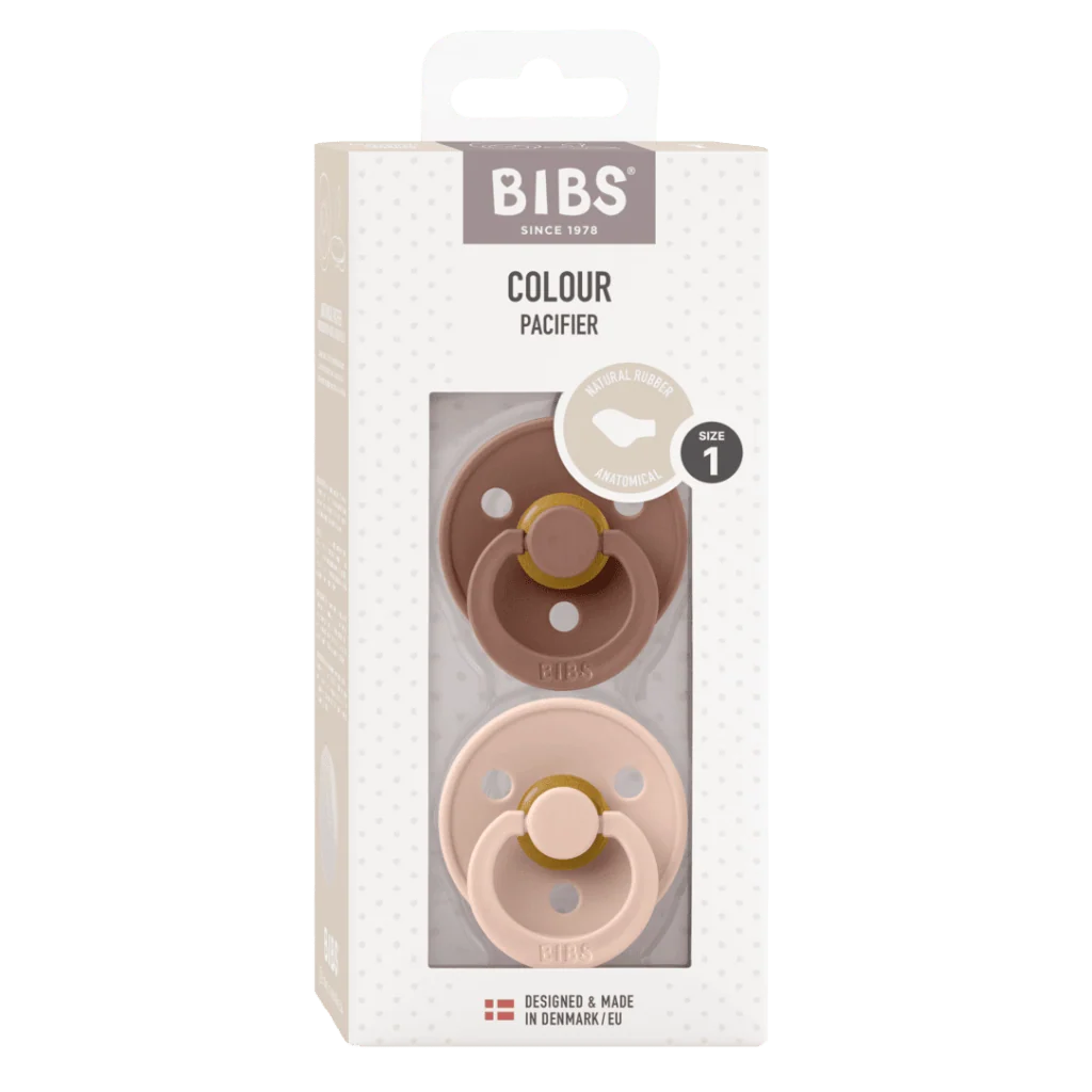 Bibs Pacifier Boheme 2 Pack Latex Anatomical Nipple - Woodchuck/Blush