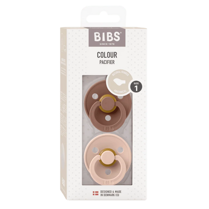 Bibs Pacifier Boheme 2 Pack Latex Anatomical Nipple - Woodchuck/Blush